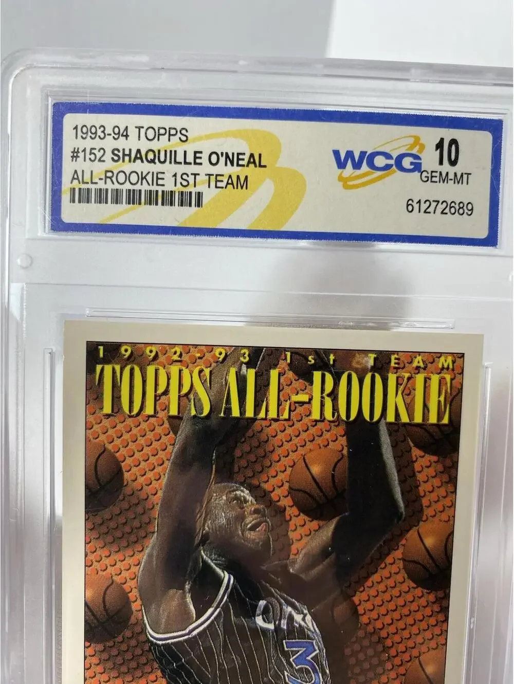 Shaquille O’Neal. Really rare 1992-93 1st team.GEM-MT 10, Rookie Card, Topps